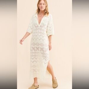 MARBLE crochet midi cover up dress sz s